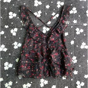 Abercrombie floral ruffle blouse